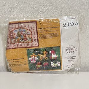 Vintage The Creative Circle 2105 Felt Fantasy Ornaments Craft Kit Christmas